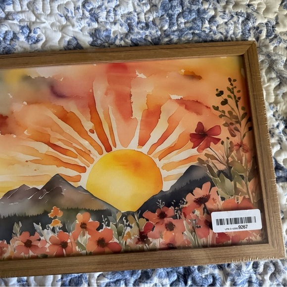 Sunset Mountain Watercolor Canvas Art - Picture 2 of 5